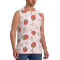 thumbnail image 2 of Fotbe Strawberry Floral Men's Camiseta sin Mangas Estampada para Hombres, Playera Casual para Gimnasio, Entrenamiento, Playa-Small, 2 of 7