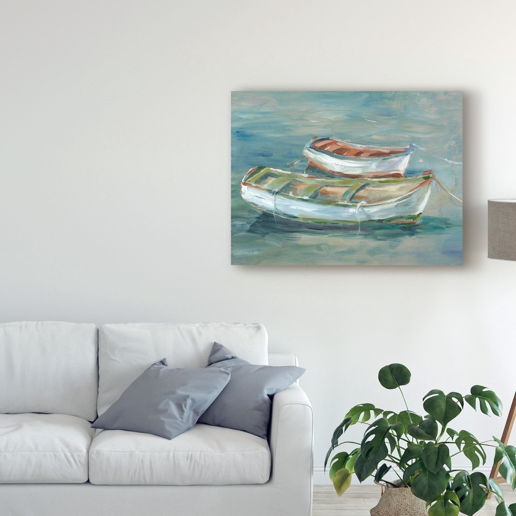 Trademark Fine Art 'Boats By the Shore II' Canvas Art by Ethan Harper