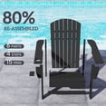 thumbnail image 5 of Outsunny Oversized Adirondack Chair, Outdoor Fire Pit and Porch Seating, Classic Log Lounge w/ Built-in Cupholder for Patio, Backyard, Black, 5 of 10