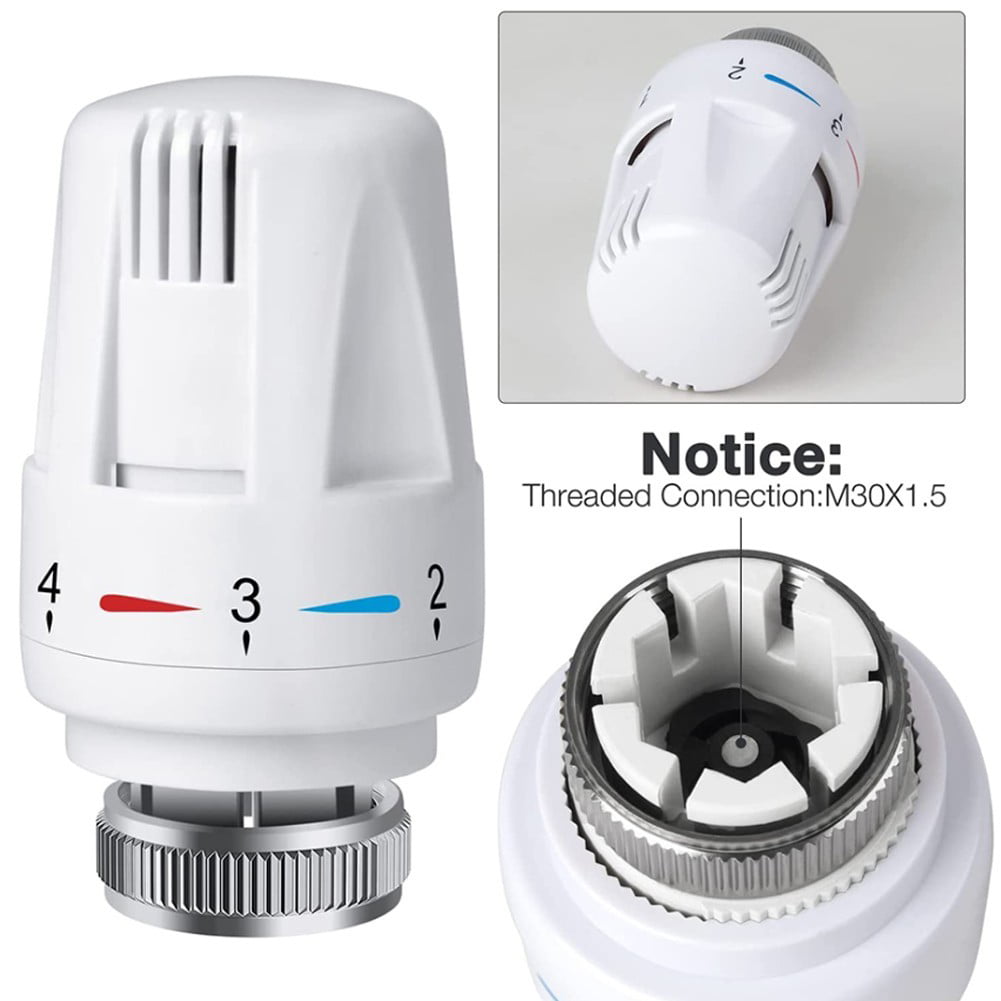Thermostatic Valve Head,Smart Radiator Valve Replacement Head Heating System Temperature Control for Home Office 2 Pieces Standard Radiator Thermostat Head M30 x 1.5 TRV Thermostatic Radiator Valve