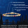 thumbnail image 2 of Gem Stone King 18K Yellow Gold Plated Silver Sky Blue Aquamarine and Pink Tourmaline and Lab Grown Diamond Bracelet for Women | 3.91 Cttw | Gemstone March Birthstone | Oval 6X4MM | Length 7.25 inches, 2 of 6