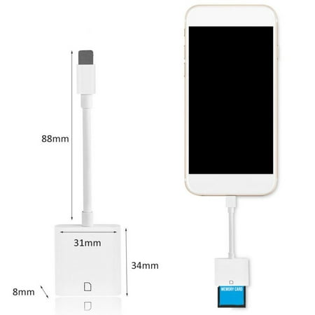Lightning to SD Card Camera Reader iPhone/iPad, TF & SD Card to iPhone Adapter with Dual Slot 3rd Gen, Camera Memory Card Reader Viewer Compatible with iPhone/iPad, No App Required, Plug and (Best Business Card Reader App For Iphone 5)