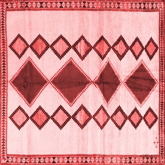 Ahgly Company Indoor Square Southwestern Red Country Area Rugs, 4' Square