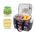 thumbnail image 2 of FORMRS Insulated Cooler Bag 24 Cans Capacity Soft Leakproof Lunch Box with Side Pockets, Serene Floral Pattern, 2 of 7
