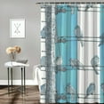 thumbnail image 2 of Orinice Cute Bird Shower Curtain, Fun Shower Curtain for Bathroom, Teal Grey Birds Rustic Waterproof Fabric Bathroom Curtain Set with Hooks 36x72, 2 of 7