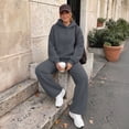 thumbnail image 5 of SUNBS 2 Piece Outfit for Women Lounge Sets Oversized Hoodie Wide Leg Pants Casual Fall Loungewear Sweatsuit, 5 of 9