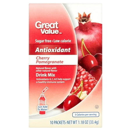 Great Value Antioxidant Cherry Pomegranate Drink Mix, 10 pack, 1.18 oz