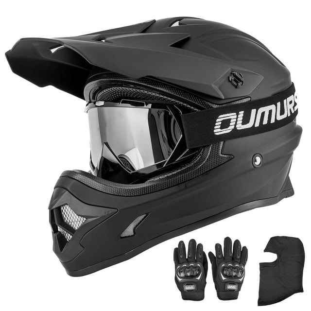 Casco de moto Oumurs ATV Dirt Bike con gafas, guantes y máscara