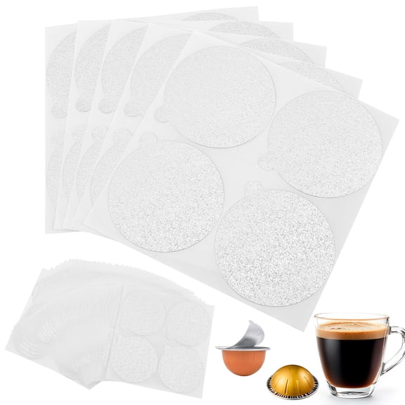 Aluminum Foil Lid for Reusable Coffee Pod Single Tab Coffee Pod Seal 2.51inch Refill Capsule Lid 200 pcs/Package