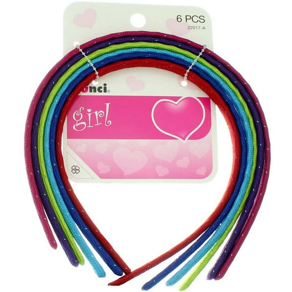 Scunci Girl Wavy Headbands, Assorted Colors 6 ea (Pack of 2)