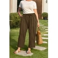thumbnail image 6 of CASSIE LIZ Womens Plus Size Curvy Summer Wide Leg Palazzo Pants Beach Vacation Drawstring Trousers 4XL 24W 26W, 6 of 10