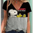 thumbnail image 2 of Camiseta de cuello en V para mujer, camiseta de moda con estampado divertido de dibujos animados de Snoopy, camiseta de manga corta de ocio para mujer, camiseta de verano 2024, 2 of 4