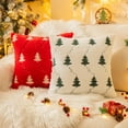 thumbnail image 2 of Christmas Tree Embroidered Throw Pillows Set of 2 Packs, Winter Soft Fluffy Christmas Decorative Throw Pillow Covers Decor for Home Sofa Couch Bed Room, 2 of 6