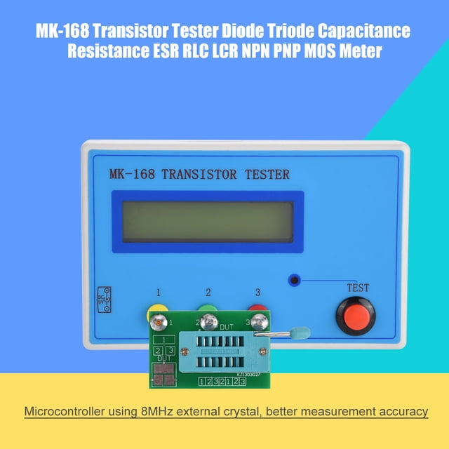 Transistor Tester,MK-168 Transistor Tester Diode Diode Capacitance Tester ESR Meter Professionally Tested