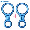 [2 Pack] 35KN / 3500kg Rescue Figure 8 Descender Rappel Device Equipment IClover Rigging Plate  for Rappelling Belaying Rock Climbing Blue