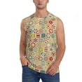 thumbnail image 3 of Uemuo Retro Geometry Pattern Men's Sleeveless T-Shirt,Muscle Athletic Tank Top, Moisture-wicking Quick-dry Breathable Classic Tee Top for Gym Run Outdoor Sports-X-Large, 3 of 8