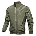 thumbnail image 3 of SWSMCLT Men's Bomber Jackets Lightweight Windbreaker Casual Light Flight Jacket Coat Military Full Zipper Outwear Zip UpSportswear Long Sleeve Sports Army Green 38, 3 of 3