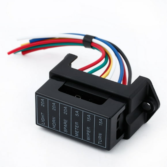 6 Way Dc32V Circuit Car Trailer Auto Blade Fuse Box Block Holder Atc Ato 2-Input 6-Ouput Wire