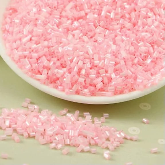 U8MO 2600pcs 2x3mm Small Tube Crystal Glass Loose Spacer Beads Lot for Jewelry Making-Lt Pink