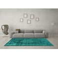 thumbnail image 3 of Ahgly Company Indoor Rectangle Oriental Turquoise Blue Industrial Area Rugs, 7' x 9', 3 of 4