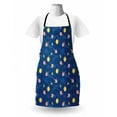 thumbnail image 3 of Space Apron, Little Cartoon Rocket with Circular Flight Path and UFOs Sun Polka Dots Skyline, Unisex Kitchen Bib with Adjustable Neck for Cooking Gardening, Adult Size, Multicolor, by Ambesonne, 3 of 4