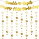 thumbnail image 1 of Set de Decoración para 10º Cumpleaños con Guirnaldas y Banderines Dorados Brillantes, 1 of 7