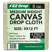 9 ft. x 12 ft. Canvas Dropcloth - 8 oz. - 4 pack