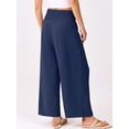 thumbnail image 3 of Pantalones Palazzo ANRABESS para mujer, cintura alta, pierna ancha, azul marino, 3 of 6