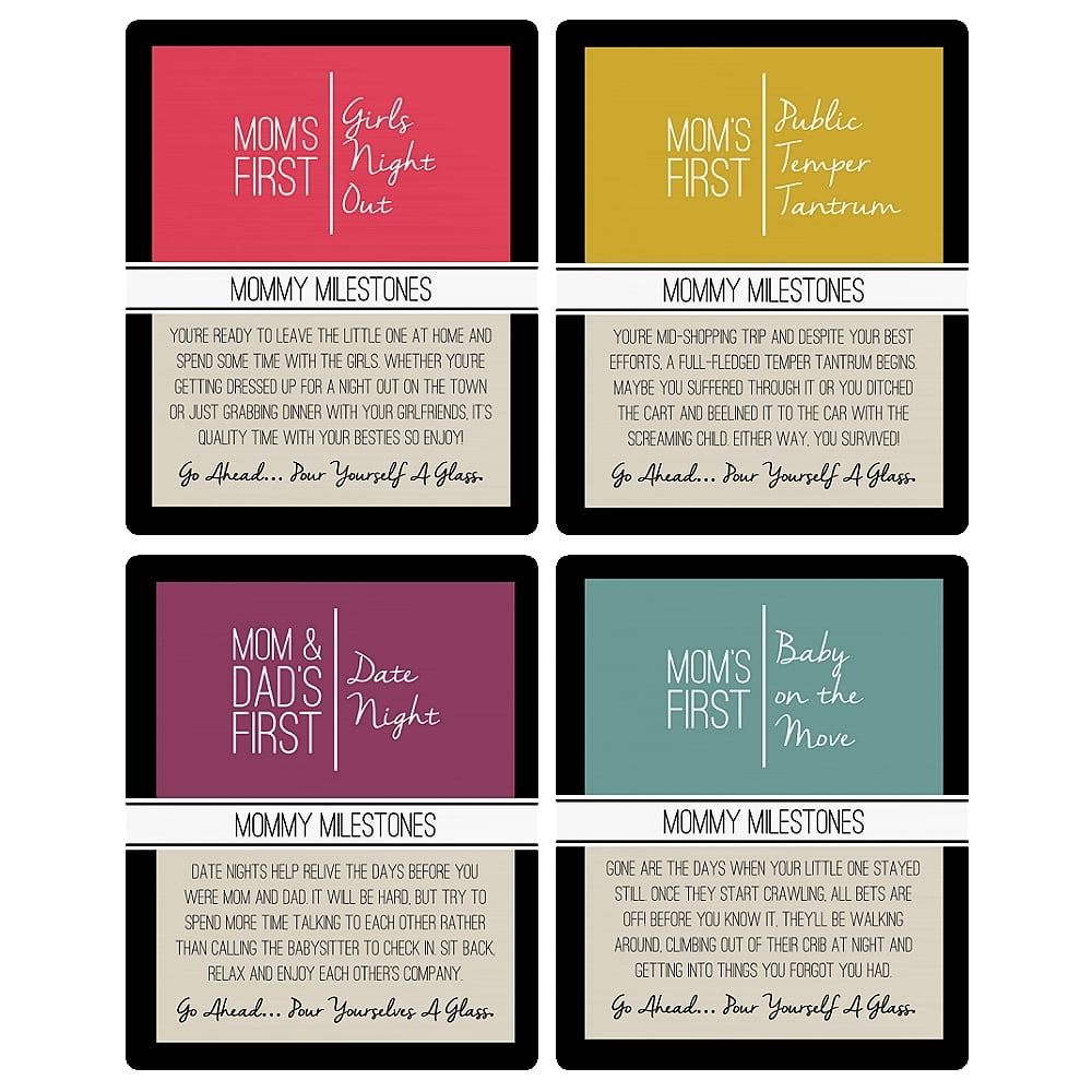Big Dot of Happiness Mommy's First Milestones - Party Decorations for Women and Men - Wine Bottle Label Stickers - Set of 4