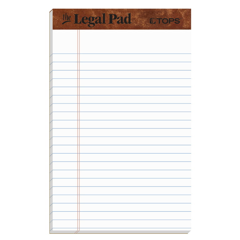 Tops The Legal Pad Ruled Perforated Pads, 5 x 8, White, 50 Sheets