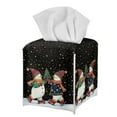 thumbnail image 7 of ZIATUBLE Christmas Snowman Square Tissue Box Cover Galaxy Snowflakes Leather Tissue Box Holder Facial Reusable Napkin Box Holders Cube Tissue Organizer Home Accessories Decoration, 7 of 7