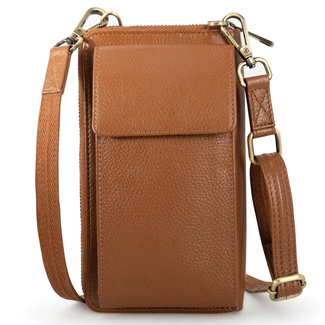 Cartera bandolera de piel para teléfono BULL GUARD, antirrobo, RFID