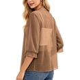 thumbnail image 6 of Womens Chiffon Kimono Cardigans Beach Cover Ups Swimwear Puff 3/4 Sleeve Loose Casual Summer Tops, 6 of 6