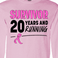 thumbnail image 4 of Inktastic Breast Cancer Survivor 20 Years and Running with Pink Ribbon Long Sleeve T-Shirt, 4 of 5
