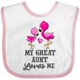 thumbnail image 3 of Inktastic My Great Aunt Loves Me with Two Flamingos Boys or Girls Baby Bib, 3 of 4