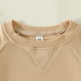 thumbnail image 6 of SUXIAN Toddler Kids Baby Boy Girl Crewneck Sweatshirt Long Sleeve Solid Color Pullover Top Casual Spring Fall Khaki 18-24 Months, 6 of 9