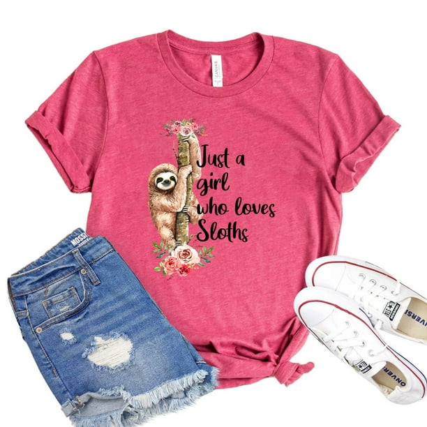 JaneseApparel - Just A Girl Who Love Sloths T-shirt Animal Lover Shirt