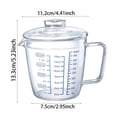 thumbnail image 3 of Glass Measuring Cup with Lid, Easy Grip Handle and V-Shaped Spout, Three Measurement Scale(OZ, Cup, ML), Coffee Milk Frothing Pitcher Latte Maker in Kitchen Restaurant, 3 of 6