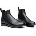 thumbnail image 4 of Litfun Women's Short Rain Boots Waterproof Anti Slip Rubber Ankle Chelsea Booties Rainboots for Women, Black, Size 8.5, 4 of 10