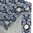 thumbnail image 5 of Ambesonne Damask Grommet Curtain, Antique Baroque Curves, 50" x 54", Dark Petrol Blue White, 5 of 6