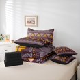 thumbnail image 6 of jejeloiu Western Tribal Aztec 7-Piece Bedding Comforter Set,Rustic Triangle Rhombus King Bedding Sets,Purple Orange Bed Sheets For Girls Boys,Microfiber Bedroom Decor Reversible, 6 of 8