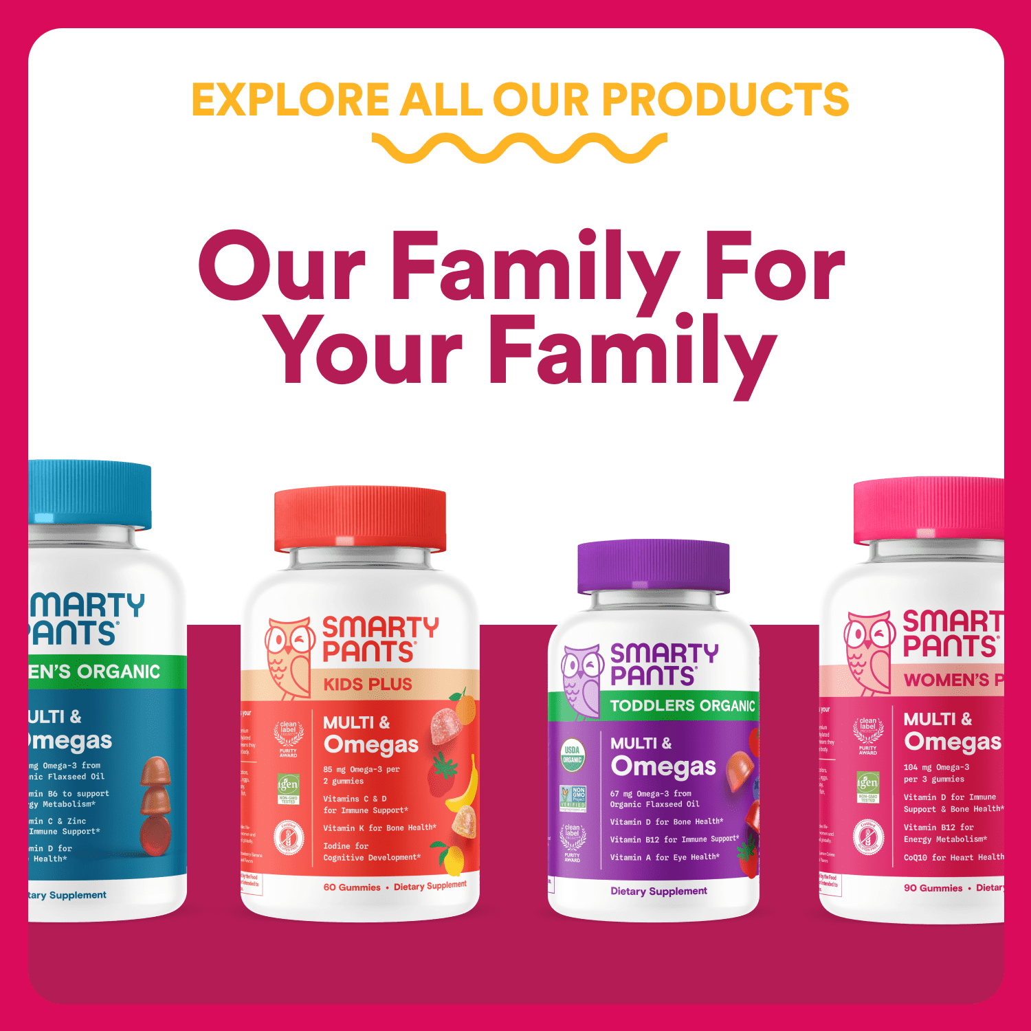 SmartyPants Women's Plus 50+ Multi & Omega-3 Gummies, Improved Formula, 33% Less Sugar, 90 Ct