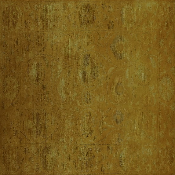 Ahgly Company Indoor Square Oriental Turquoise Blue Industrial Area Rugs, 3' Square