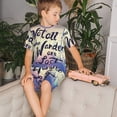 thumbnail image 4 of Balery Not All Those Who Wander Are Lost Conjunto de Pijama Infantil de Manga Corta con Estampado – Ropa de Dormir de Algodón Suave-X-Large, 4 of 6