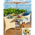 thumbnail image 5 of Fsddascl Sunflower Outdoor Tablecloth - 60x84 Inch Rectangle Dining Table Cover, Aesthetic&nbsp;Floral Plant Chic Green Eucalyptus Waterproof Outdoor Table Cloth with Umbrella Hole & Zipper for Patio, 5 of 7