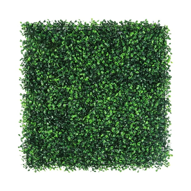 Césped artificial, vegetación, planta decorativa de arte de pared para jardín de cerca de patio trasero 25cmx25cm