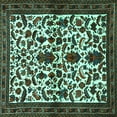 thumbnail image 1 of Ahgly Company Indoor Square Persian Turquoise Blue Traditional Area Rugs, 5' Square, 1 of 4