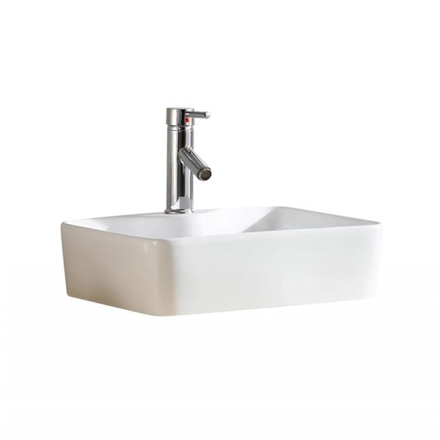 Fine Fixtures MV1815W Vitreous China Rectangular Vessel Sink