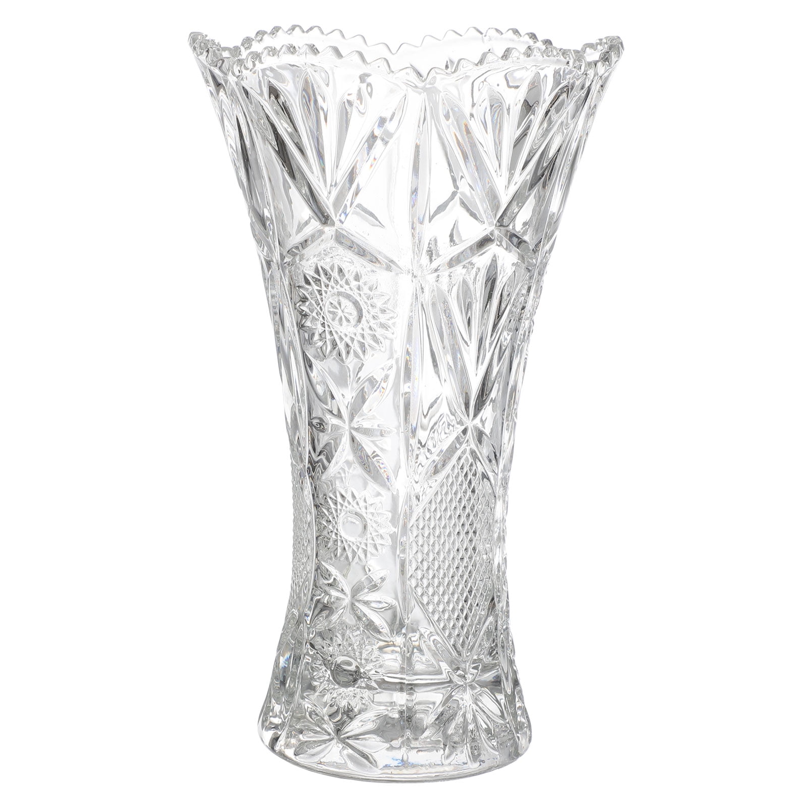 Decorative Crystal Glass Vase Flower Arrangement Container Transparent