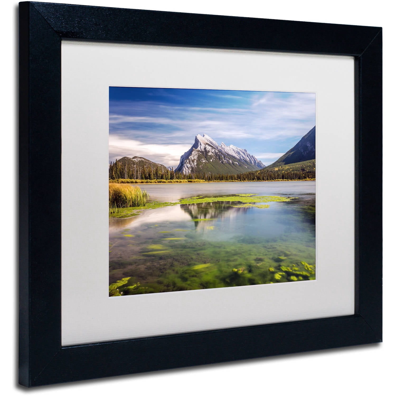Trademark Fine Art 'Mount Rundle Banff' Canvas Art by Pierre Leclerc, White Matte, Black Frame
